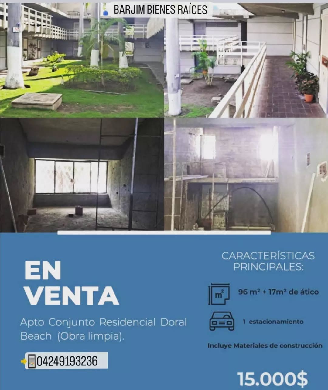 Apartamento dúplex en Doral Beach, Lechería
