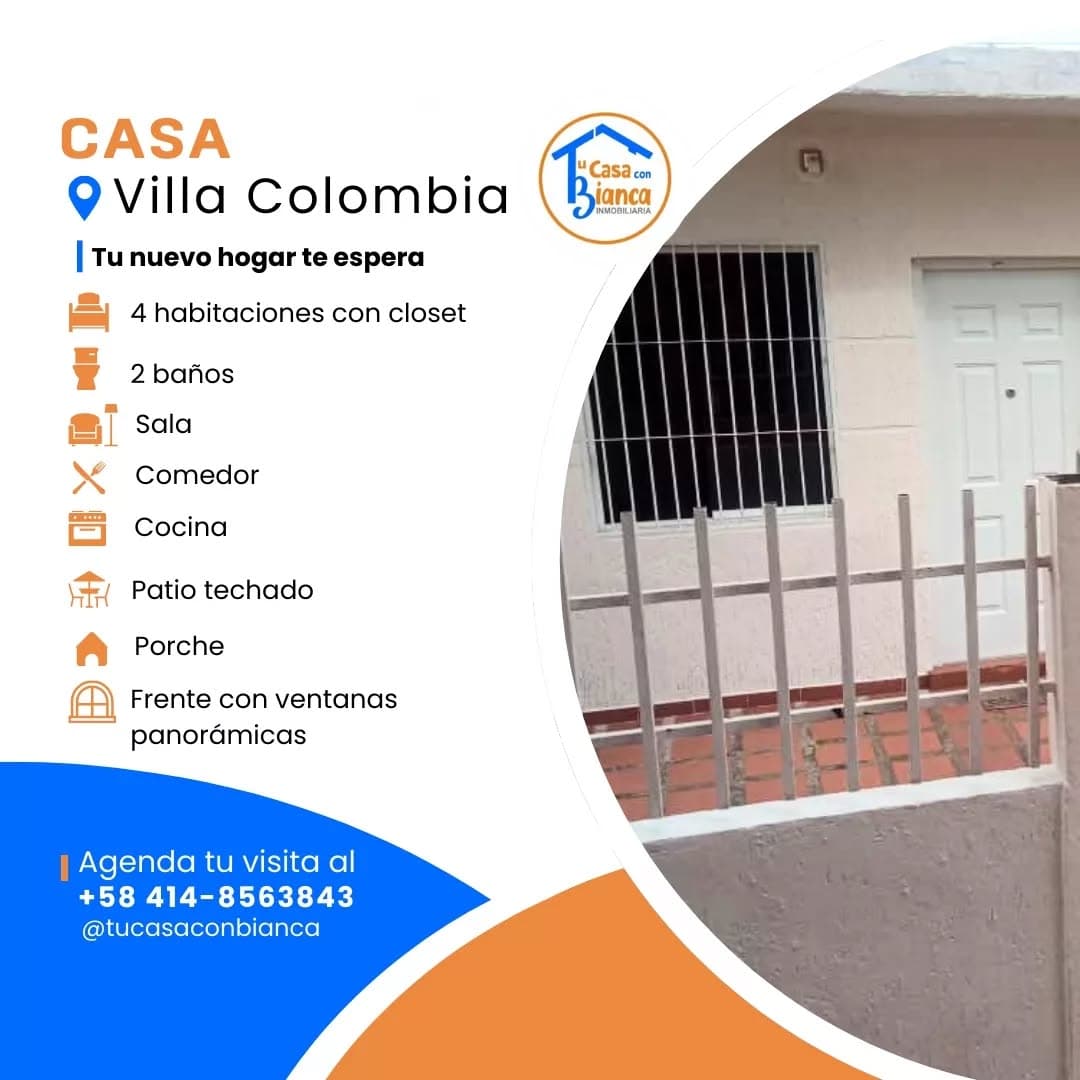 Casa amplia con patio techado en Villa Colombia