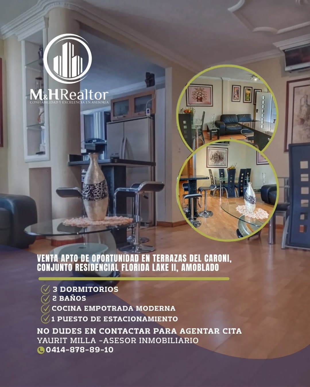 Apartamento amoblado en venta, Terrazas del Caroní, Florida Lake II